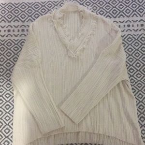 Cream Sweater with Detail around neckline